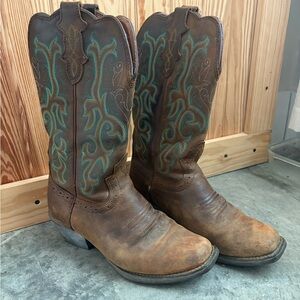 Ariat Brown and Teal Western Boots